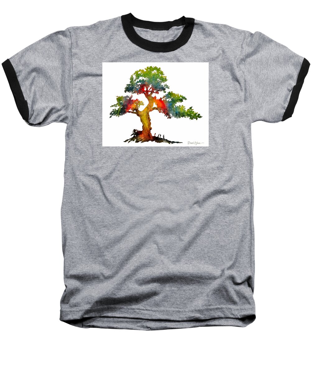 Rainbow Baseball T-Shirt featuring the painting Rainbow Tree Daniel Adams by Daniel Adams