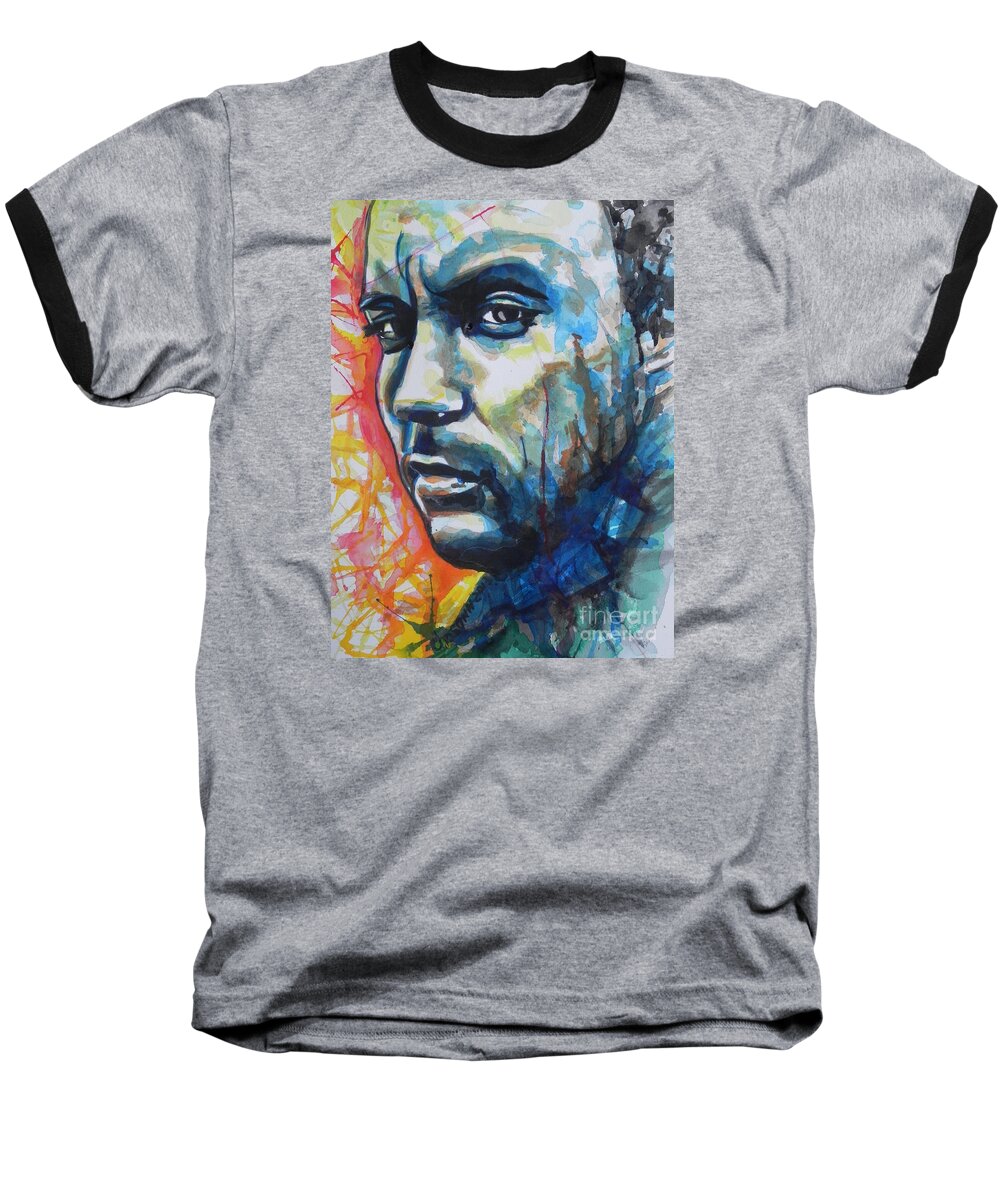 Ink Painting Baseball T-Shirt featuring the painting Dave Matthews by Chrisann Ellis