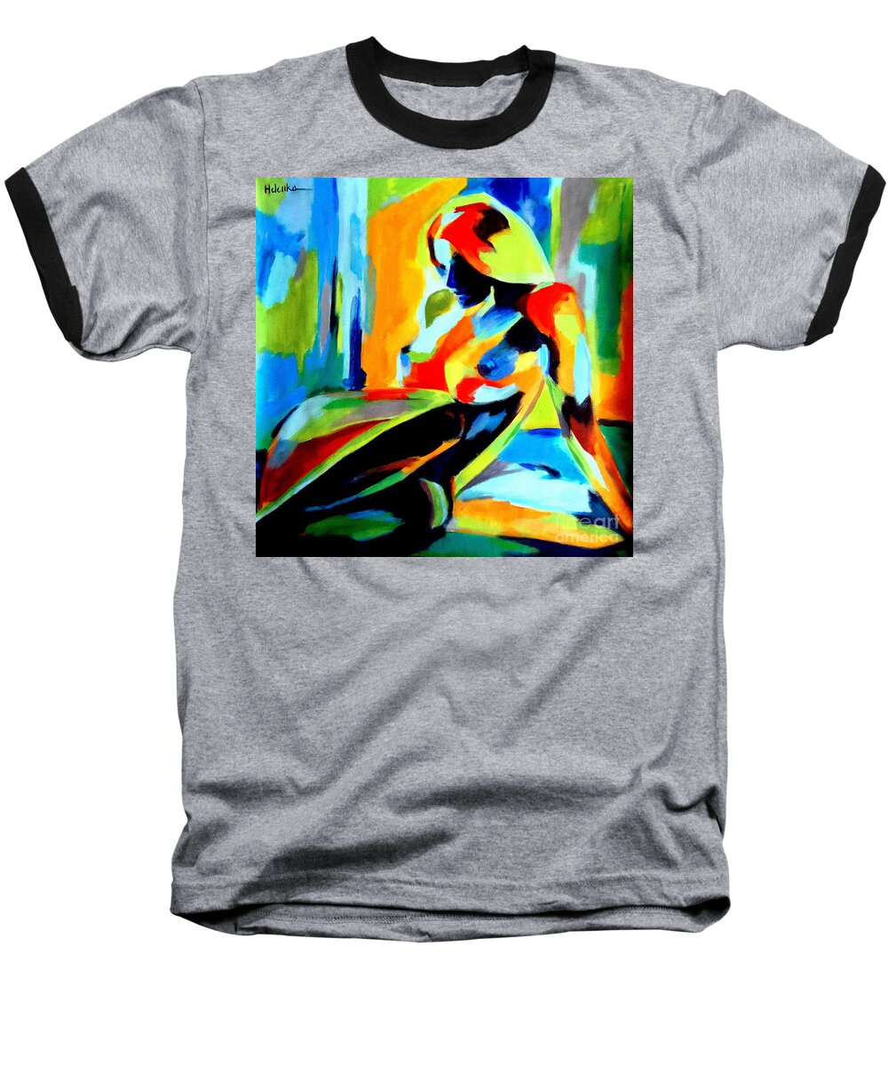 Nude Figures Baseball T-Shirt featuring the painting Dazzling light by Helena Wierzbicki