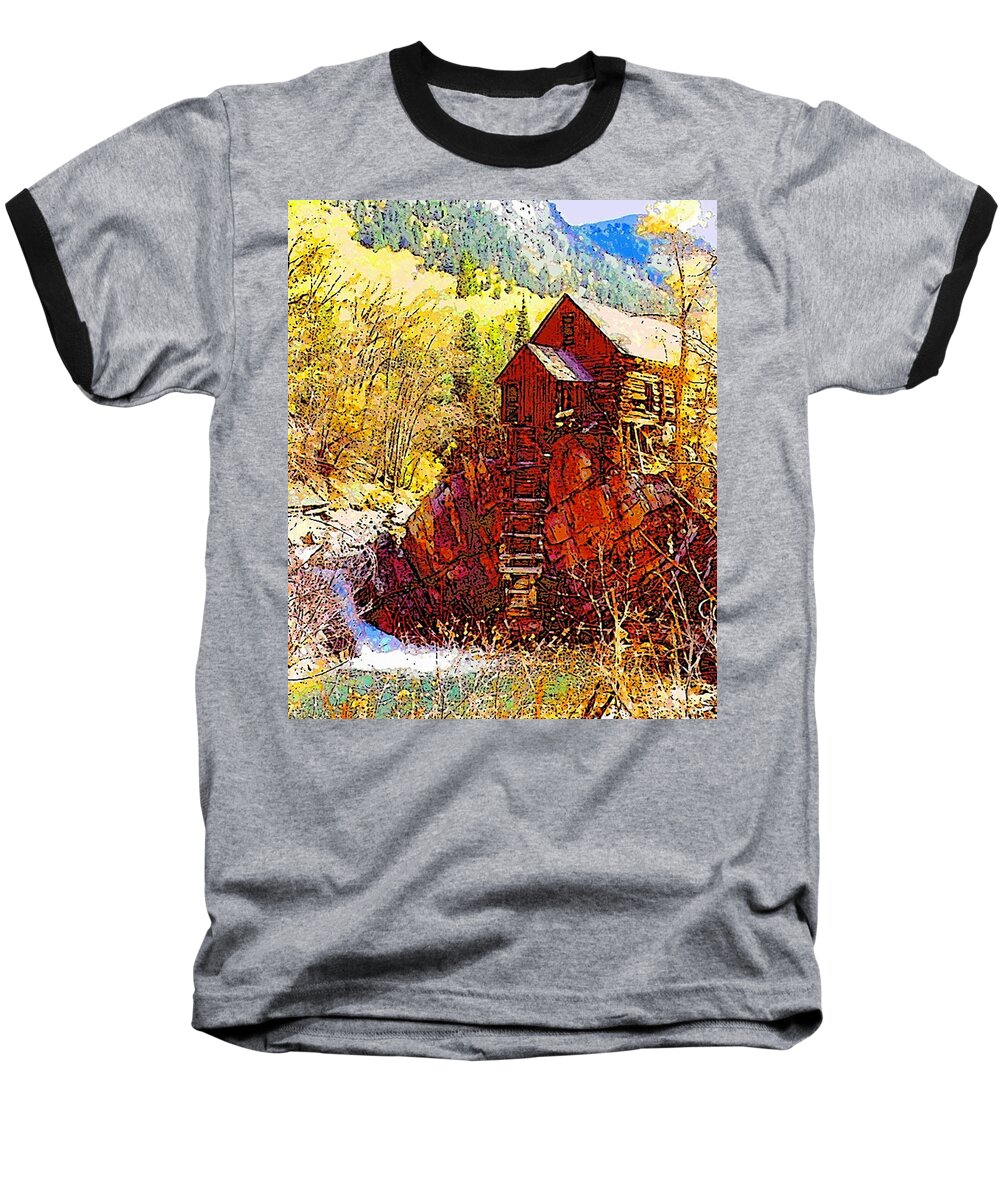 Art Baseball T-Shirt featuring the digital art Deadhorse Mill by Dan Miller