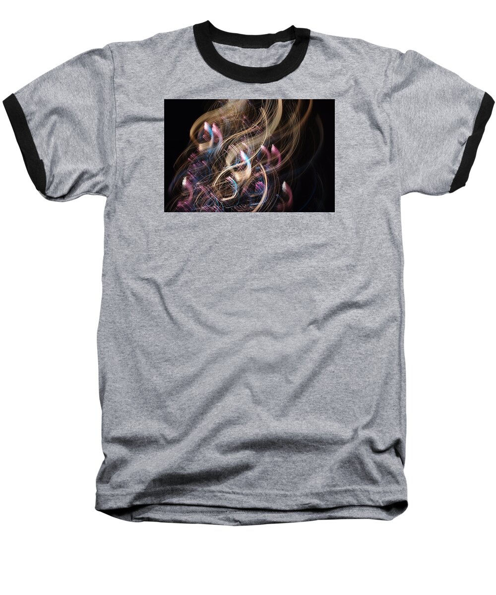 Fiber Optics Baseball T-Shirt featuring the photograph Deco Movement by Adria Trail