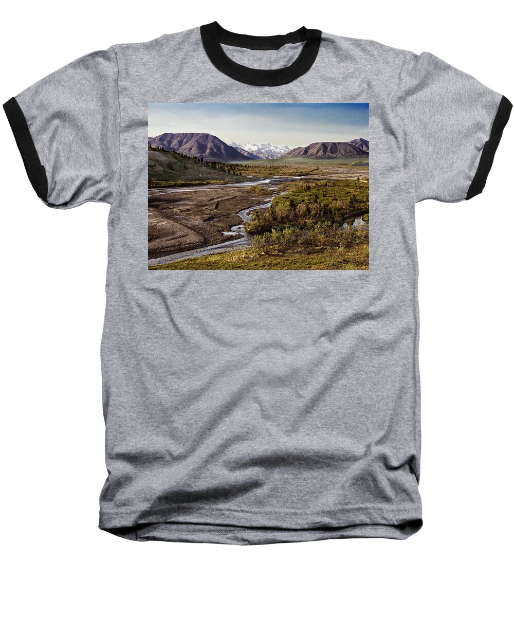  Alaska Baseball T-Shirt featuring the photograph Denali Toklat River by Penny Lisowski