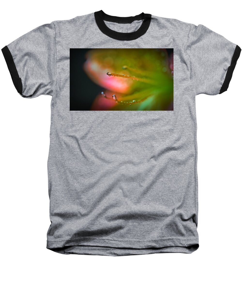 Azalea Baseball T-Shirt featuring the photograph Dew on Azalea Flower by Marianna Mills