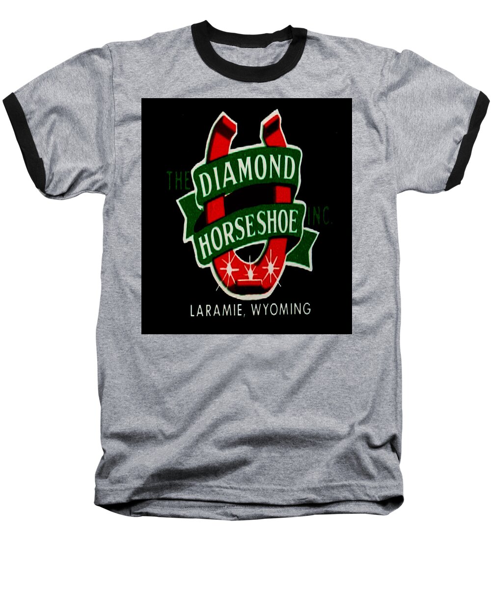 Diamond Horseshoe Baseball T-Shirt featuring the digital art Diamond Horseshoe by Cathy Anderson