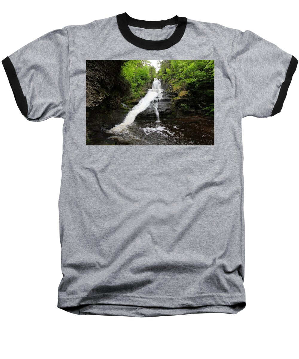 Waterfalls Baseball T-Shirt featuring the photograph Dingmans Falls by Trina Ansel