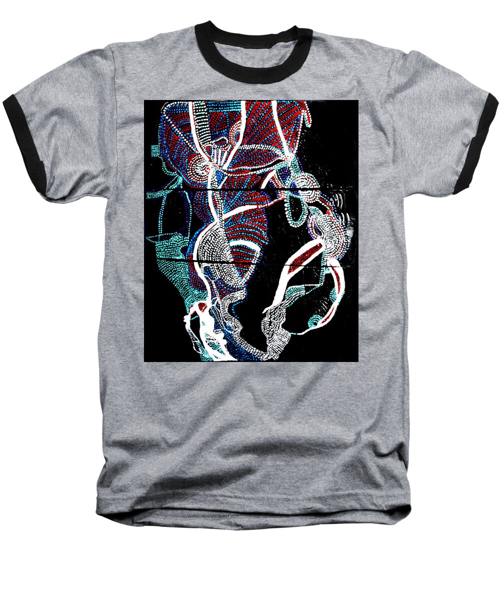 Jesus Baseball T-Shirt featuring the painting Dinka by Gloria Ssali