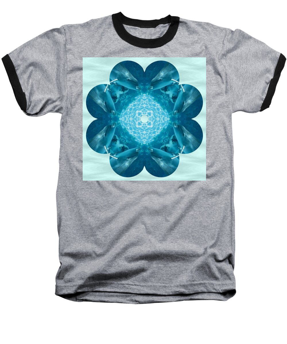 Dolphin Baseball T-Shirt featuring the photograph Dolphin Kaleidoscope by Natalie Rotman Cote