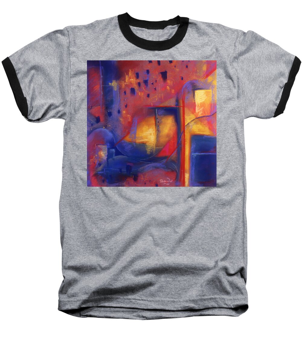Abstract Baseball T-Shirt featuring the pastel Doorways by Susan Will