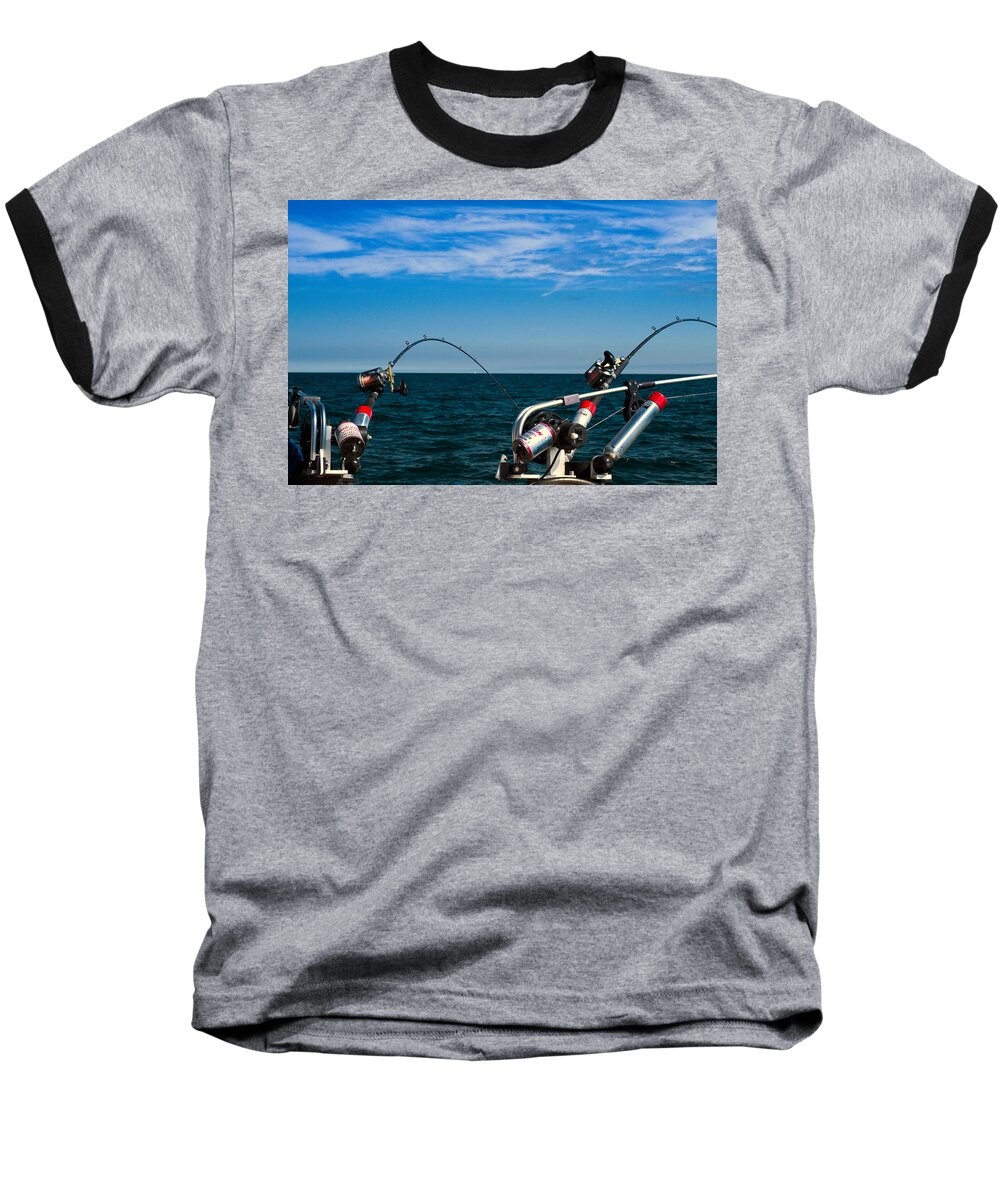 Downriggers Baseball T-Shirt featuring the photograph Downriggers by James Meyer