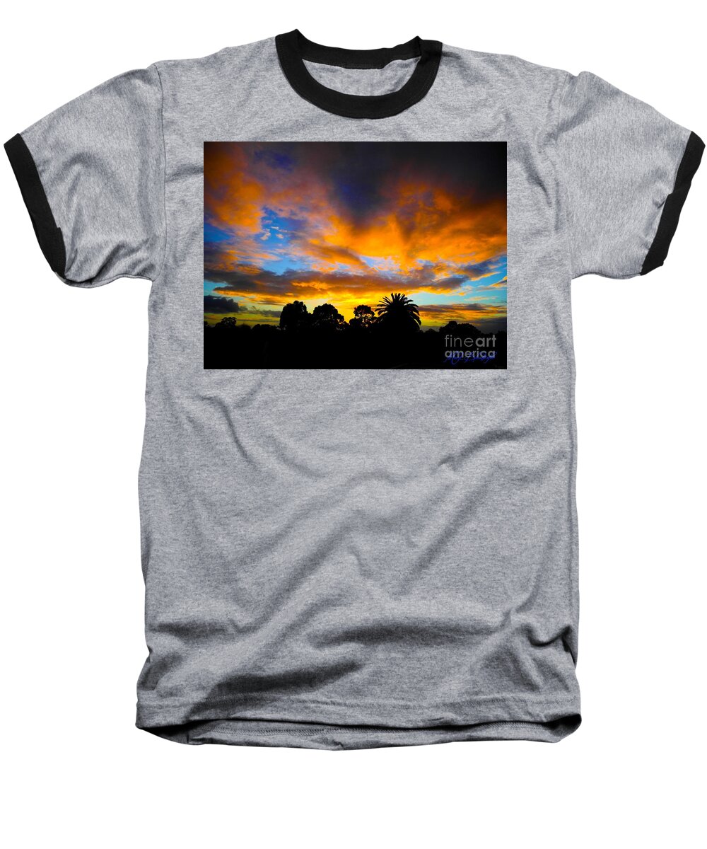 Sunset Baseball T-Shirt featuring the photograph Dramatic Sunset by Mark Blauhoefer
