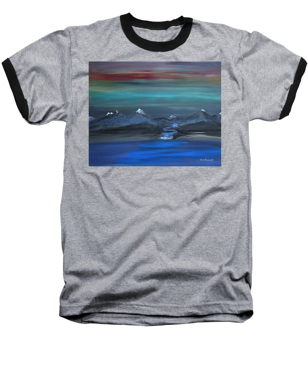 Mountains Baseball T-Shirt featuring the painting Dream Vision by Dick Bourgault