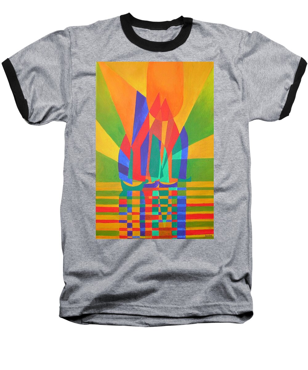 Sailboat Baseball T-Shirt featuring the painting Dreamboat by Taiche Acrylic Art