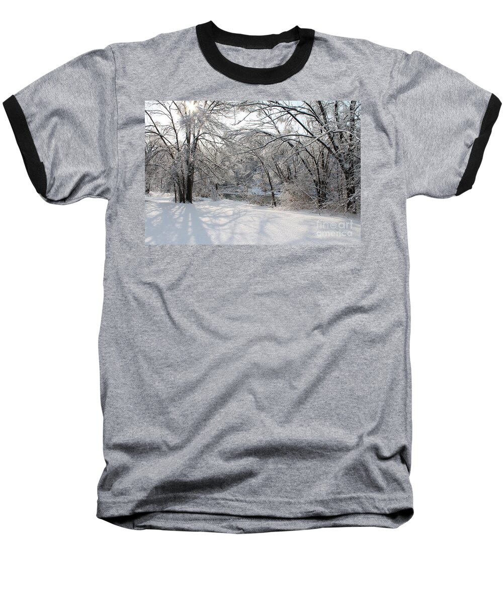 Winter Baseball T-Shirt featuring the photograph Dressed in Snow by Nina Silver
