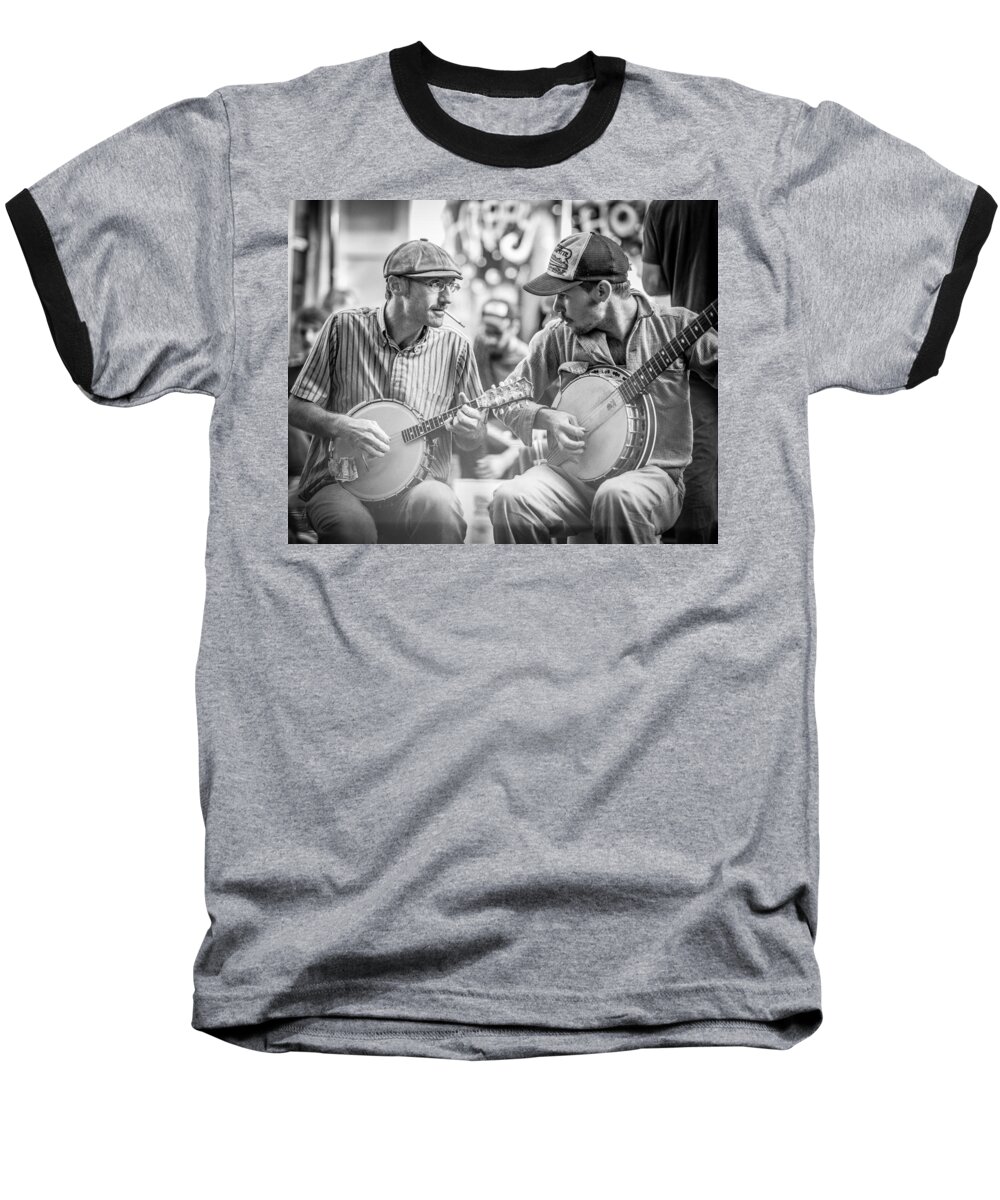 Music Baseball T-Shirt featuring the photograph Dueling Banjos by David Downs