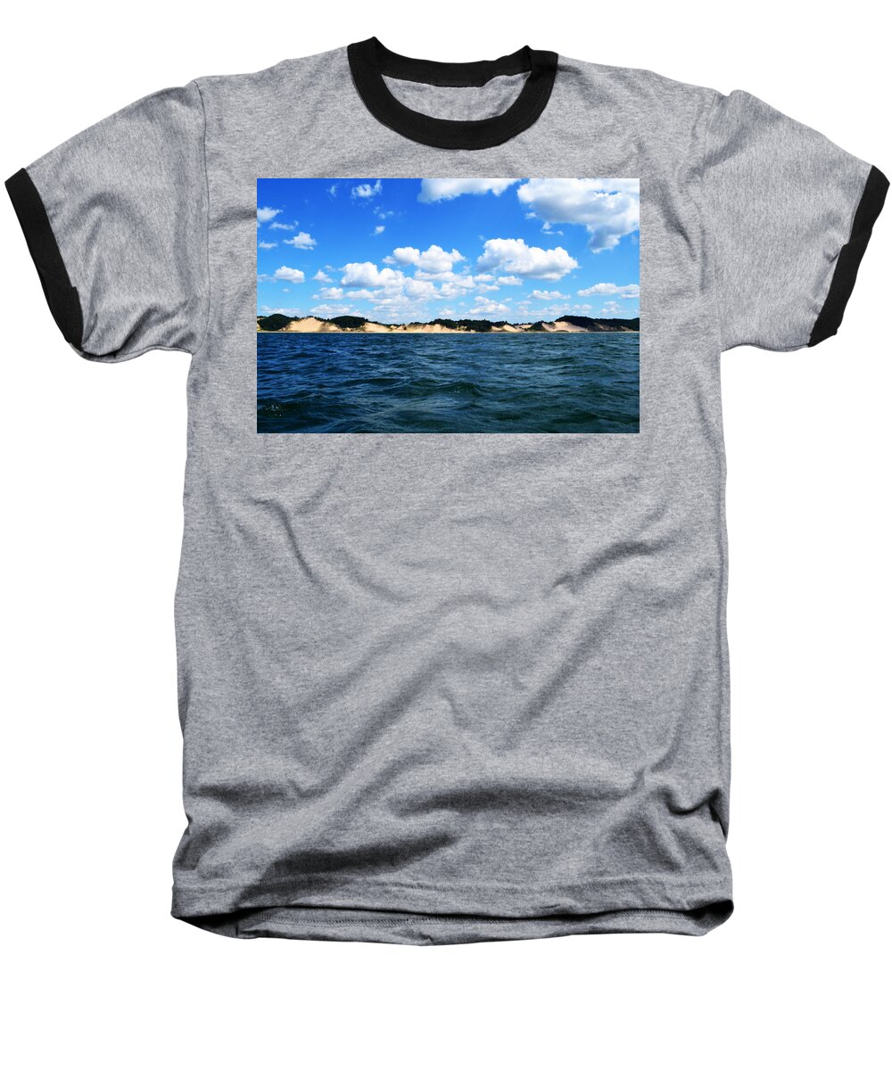 Lakes Baseball T-Shirt featuring the photograph Dunes and Lake Michigan by Michelle Calkins