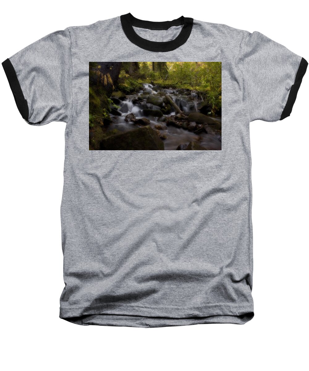 Colorado Baseball T-Shirt featuring the photograph Early Autumn Cascades by Ellen Heaverlo