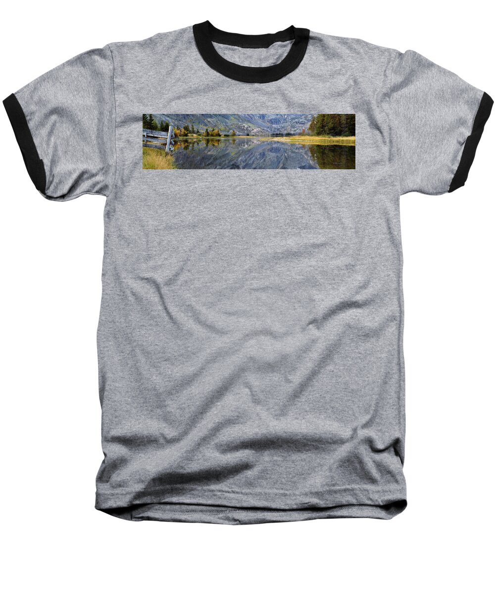 Beautiful Baseball T-Shirt featuring the photograph East Rosebud Lake Fall Panorama by Roger Snyder