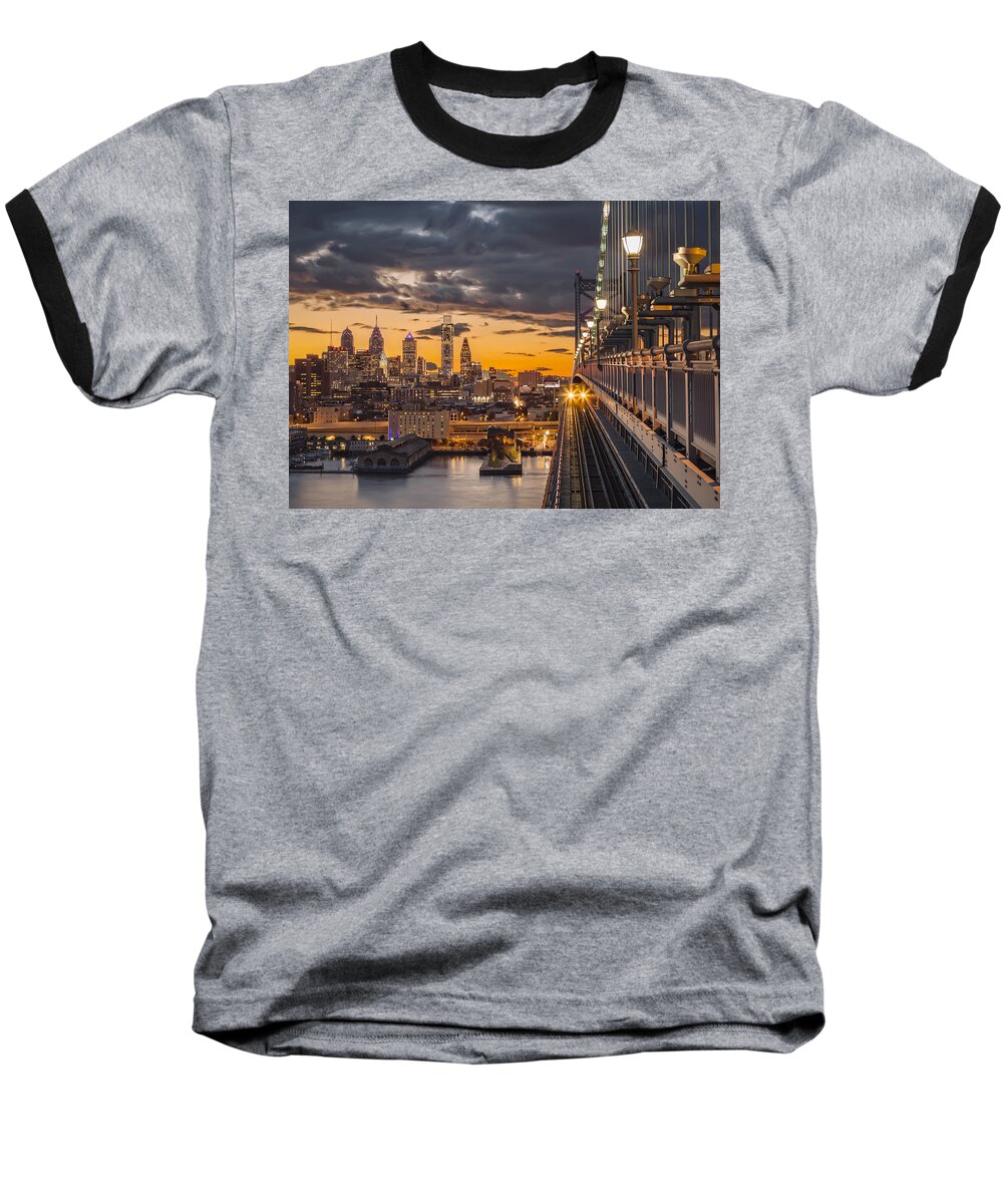 America Baseball T-Shirt featuring the photograph Eastbound encounter by Eduard Moldoveanu