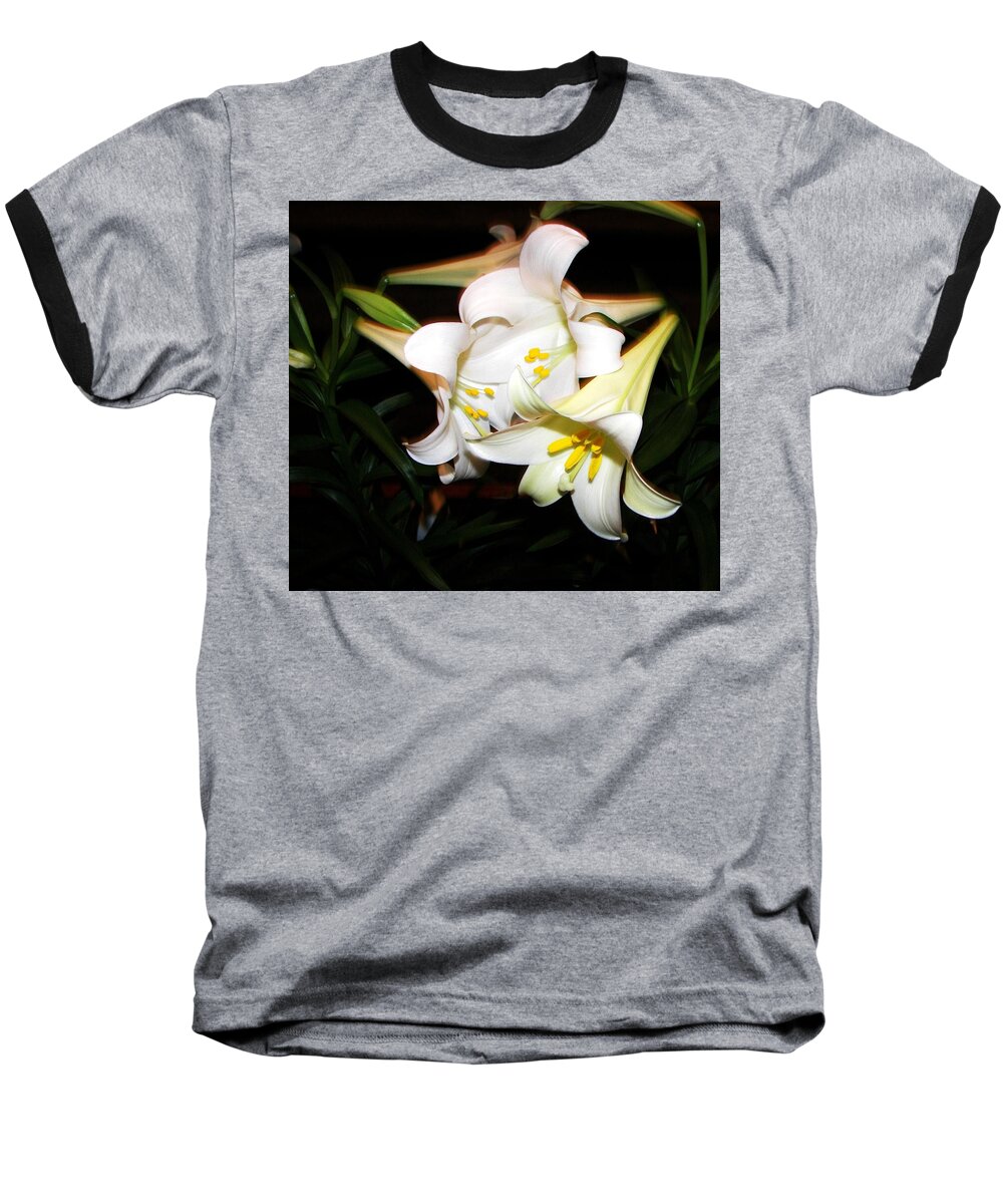 Flower Baseball T-Shirt featuring the photograph Easter Lilies by Pamela Hyde Wilson