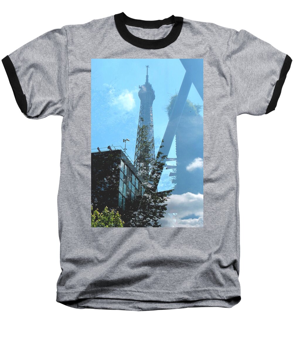 Paris Baseball T-Shirt featuring the photograph Eiffel Collage by Kathy Corday