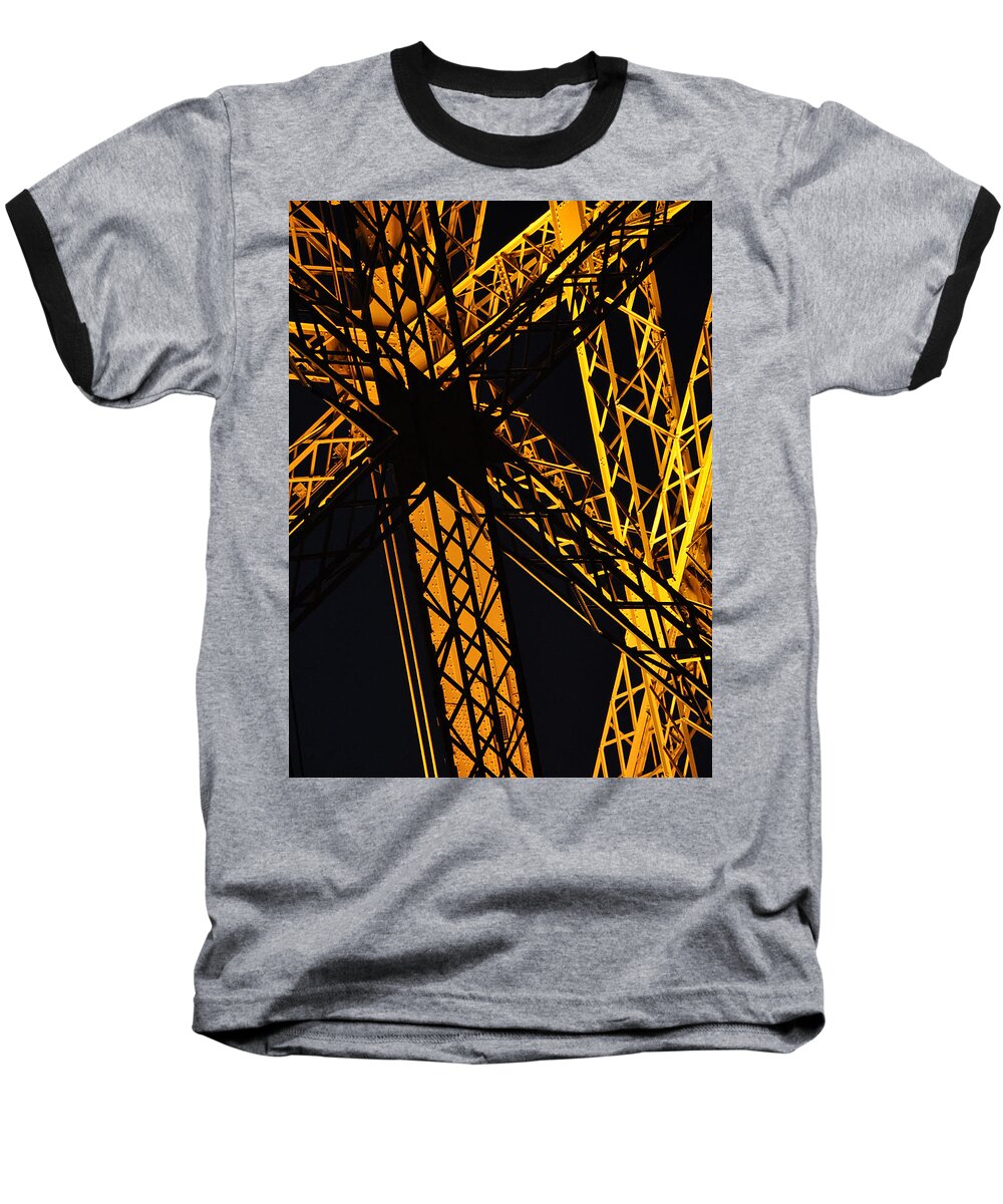 Paris Eiffel Architecture Baseball T-Shirt featuring the photograph Eiffel Tower Detail by Michael Kirk
