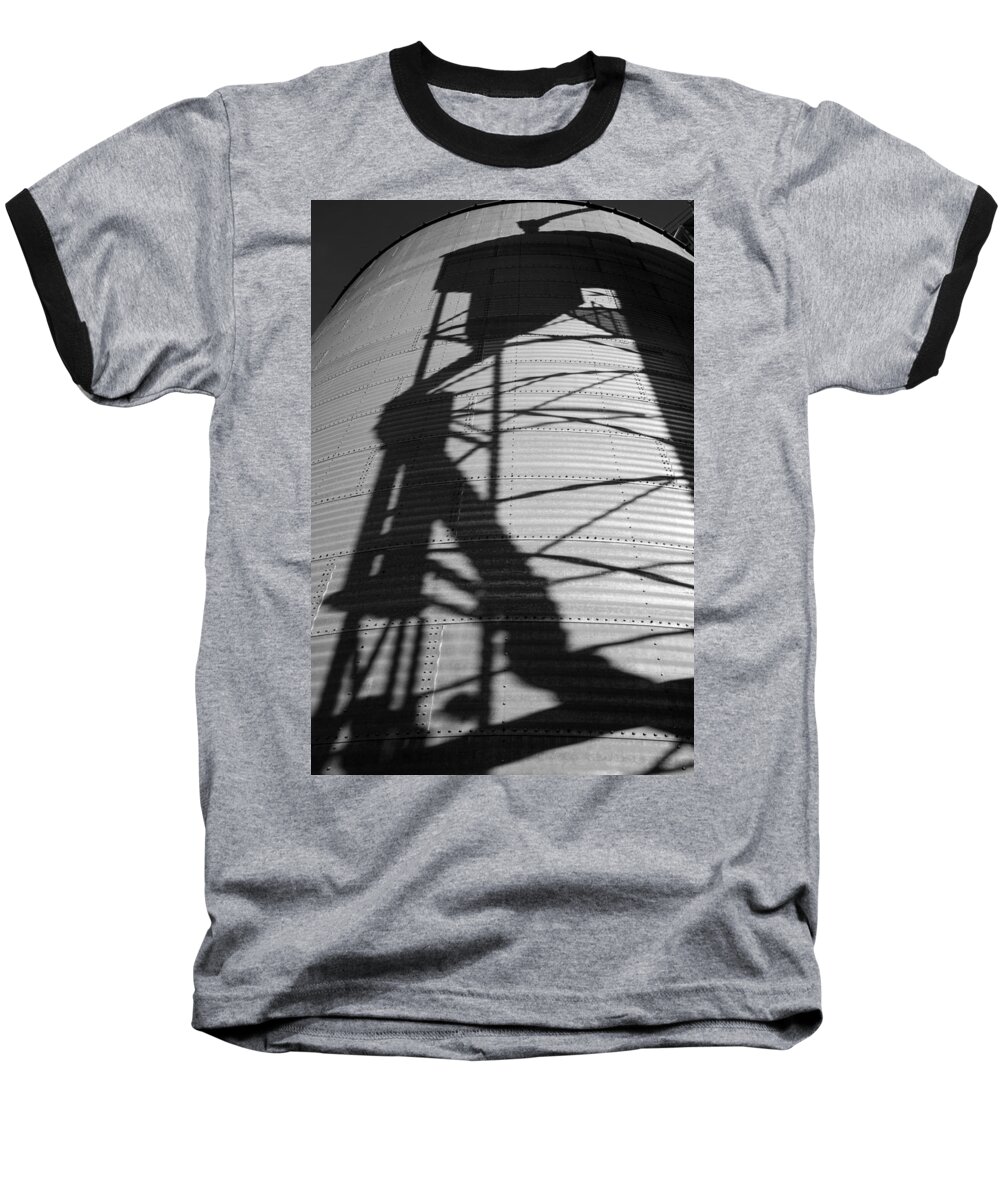 Silo Baseball T-Shirt featuring the photograph Elevator Shadow by Paul DeRocker