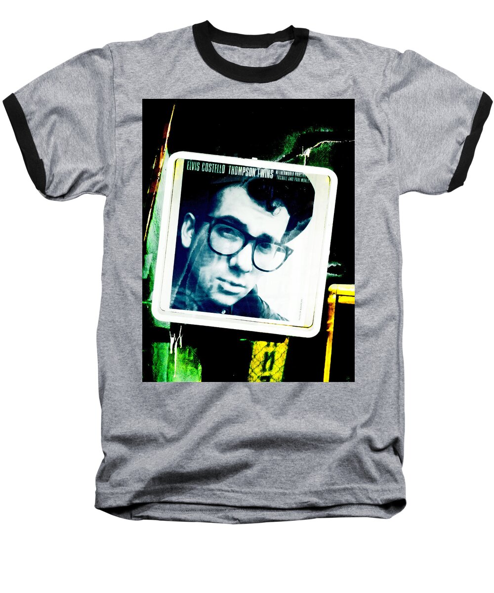 Elvis Costello Baseball T-Shirt featuring the photograph Elvis Costello by Steve Taylor
