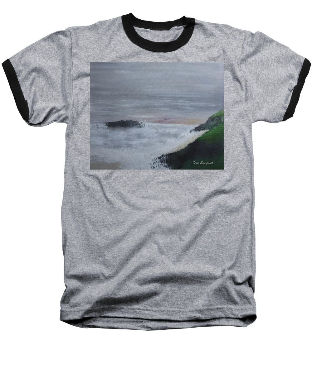 Gray Baseball T-Shirt featuring the painting Emerald Isle by Dick Bourgault