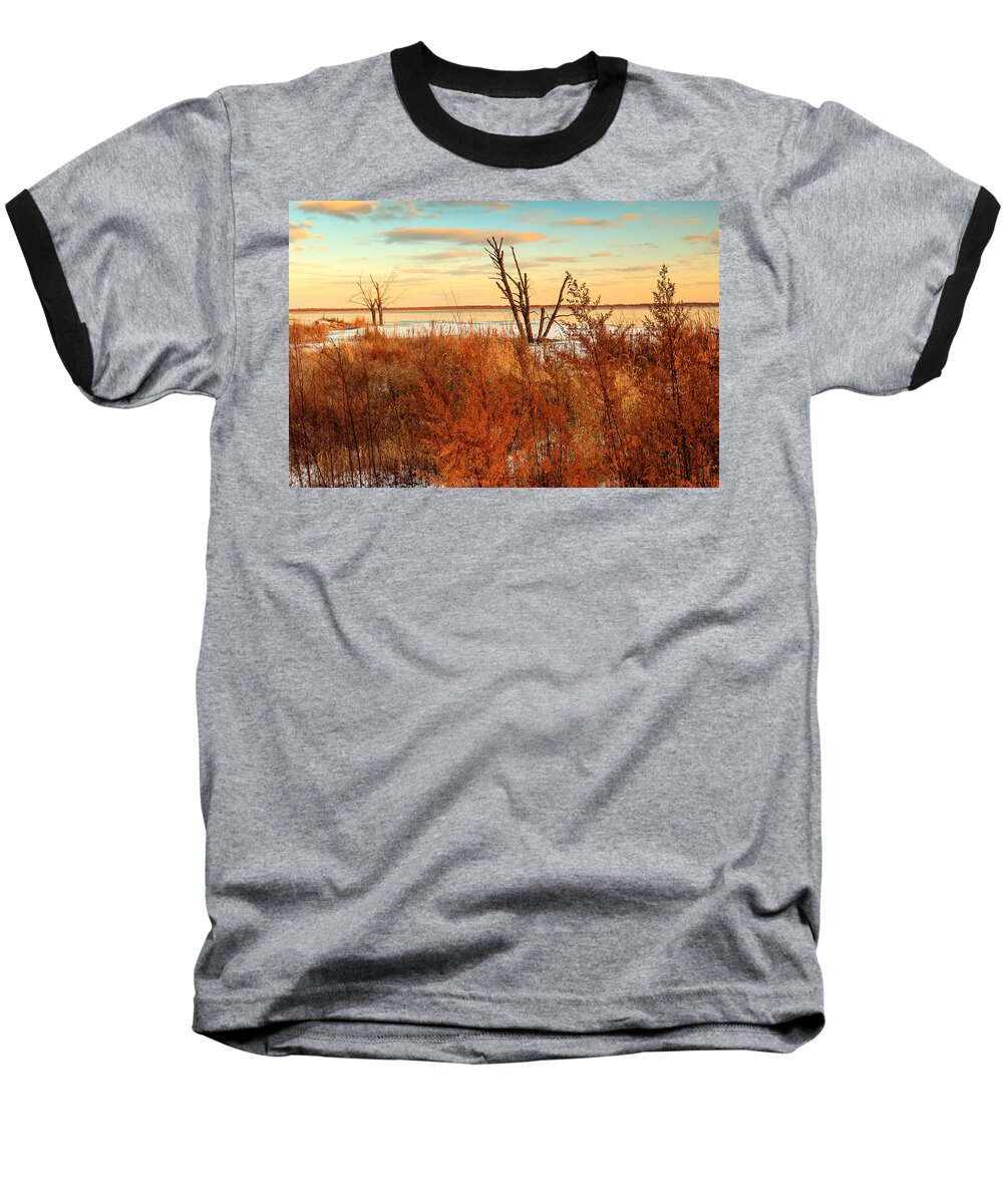 Emiquon National Wildlife Refuge Baseball T-Shirt featuring the photograph Emiquon by Ben Graham