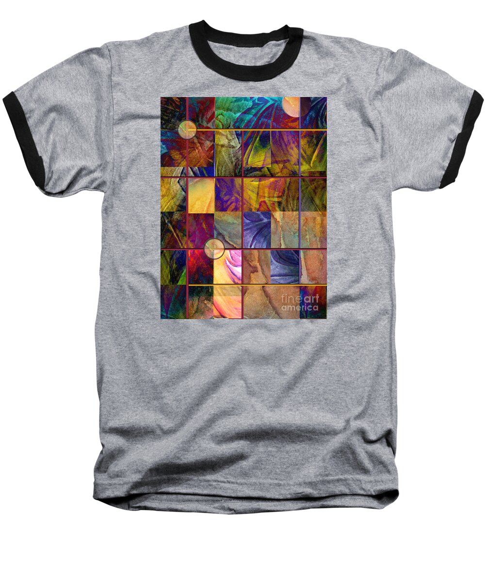 Tapestry Baseball T-Shirt featuring the painting Emotive Tapestry by Allison Ashton