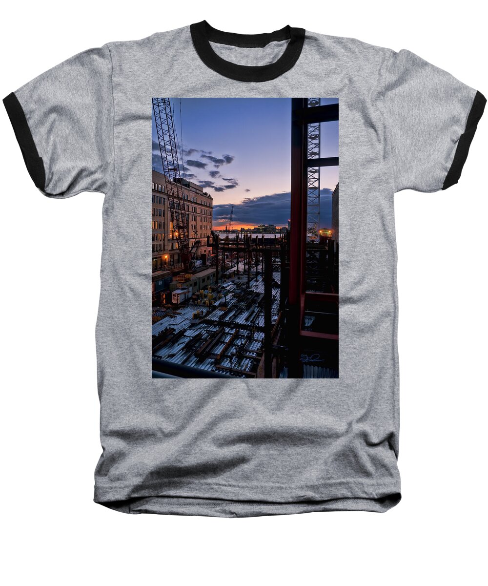 Highline View Baseball T-Shirt featuring the photograph End of the Day by Steve Sahm