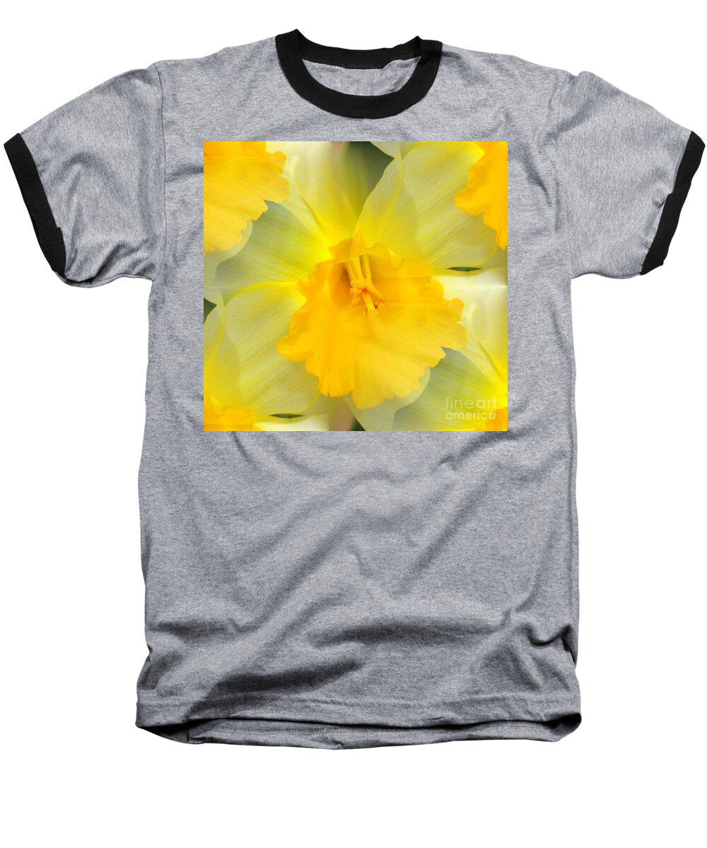 Daffodil Baseball T-Shirt featuring the photograph Endless Yellow Daffodil by Judy Palkimas