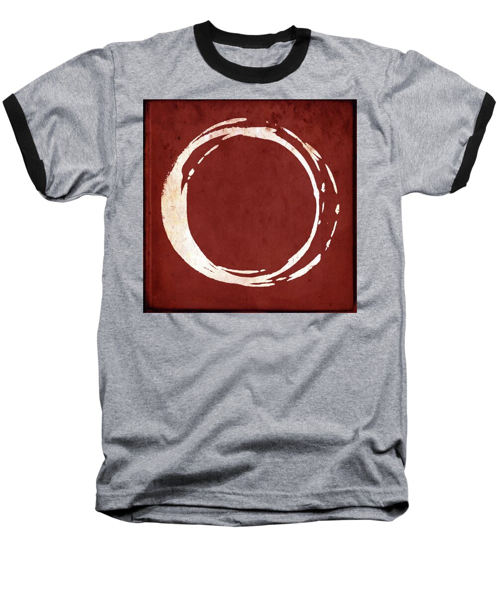 Red Baseball T-Shirt featuring the painting Enso No. 107 Red by Julie Niemela