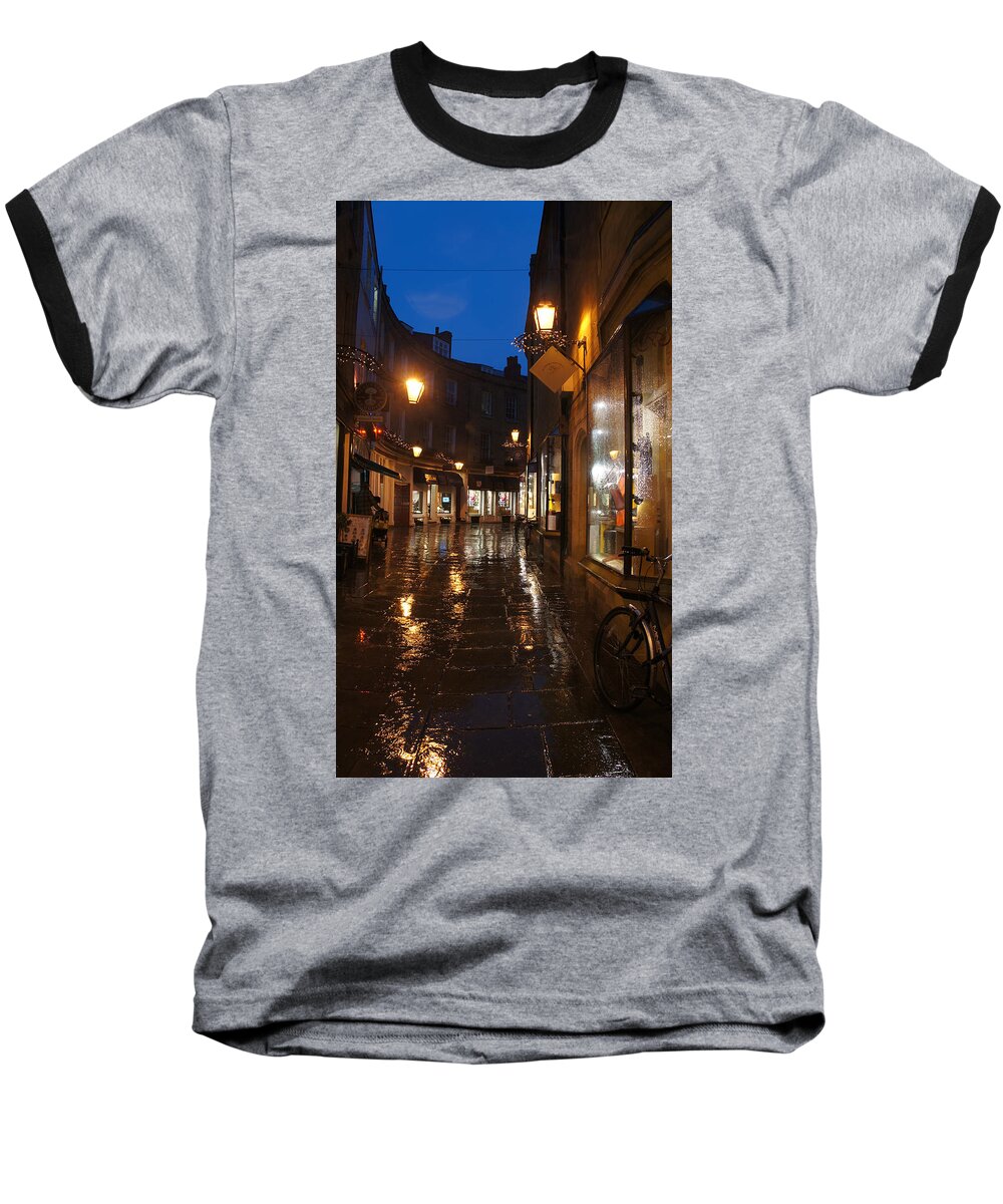 Night Street Of Cambridge Baseball T-Shirt featuring the photograph Evening after the rain by Elena Perelman