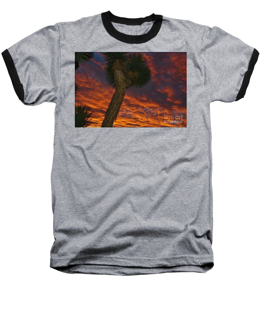 Red Clouds Baseball T-Shirt featuring the photograph EveninG ReD EvenT by Angela J Wright