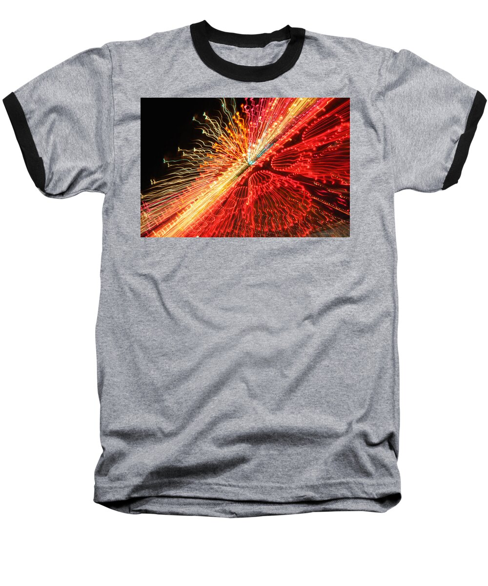 Neon Baseball T-Shirt featuring the photograph Exploding Neon by Andrea Platt