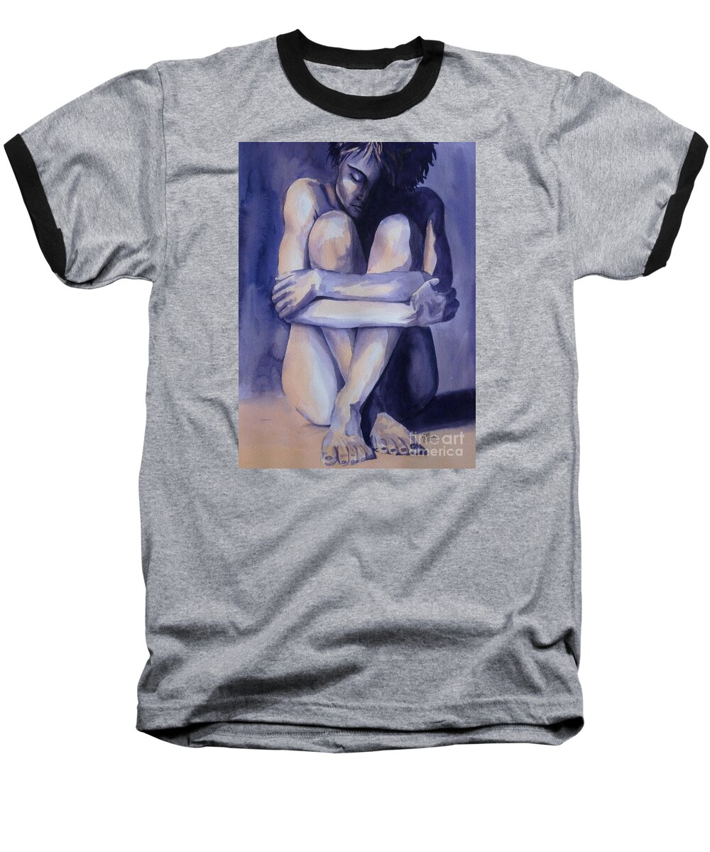Woman Baseball T-Shirt featuring the painting Exposed by Michal Madison
