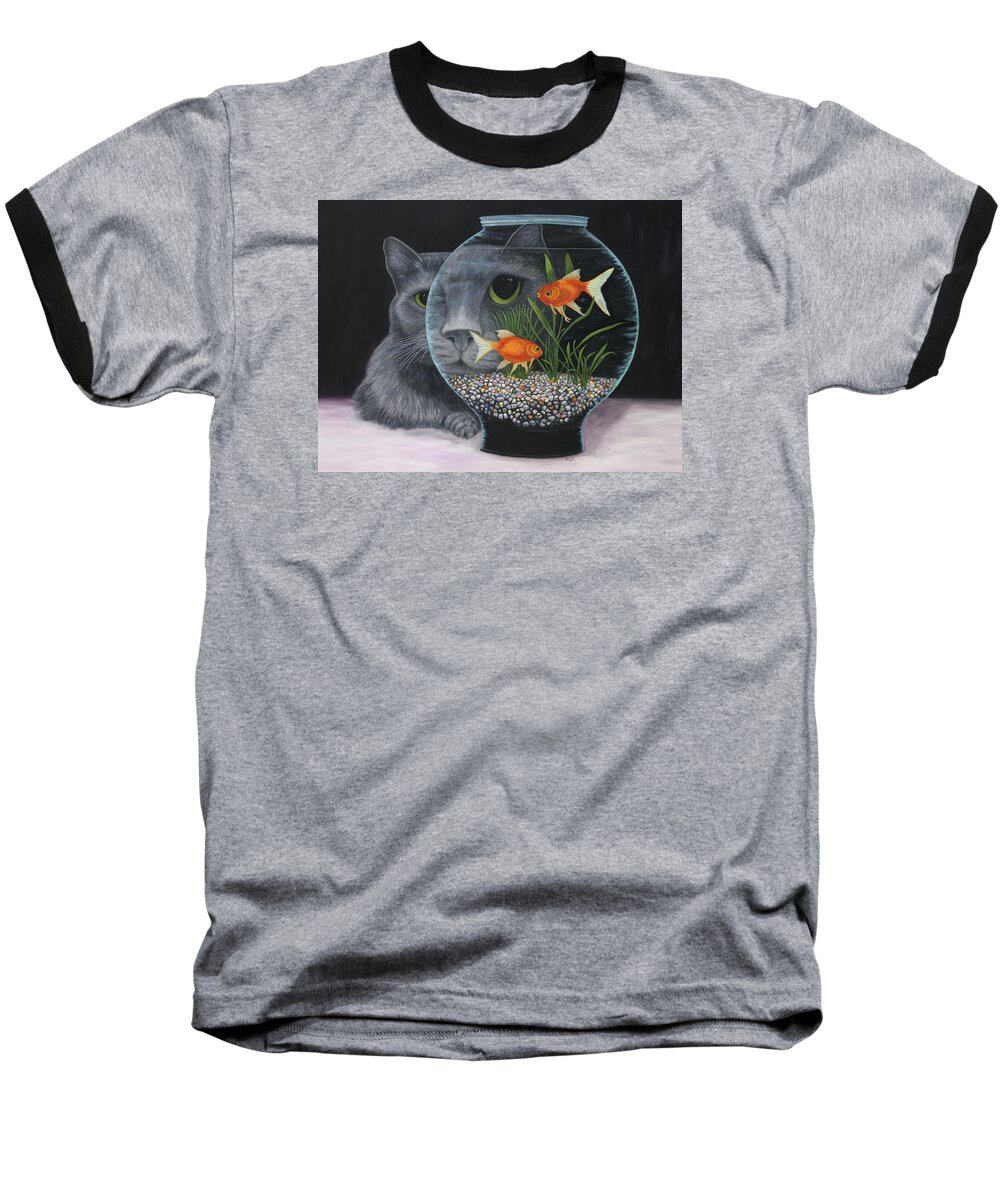 Karen Zuk Rosenblatt Baseball T-Shirt featuring the painting Eye to Eye by Karen Zuk Rosenblatt