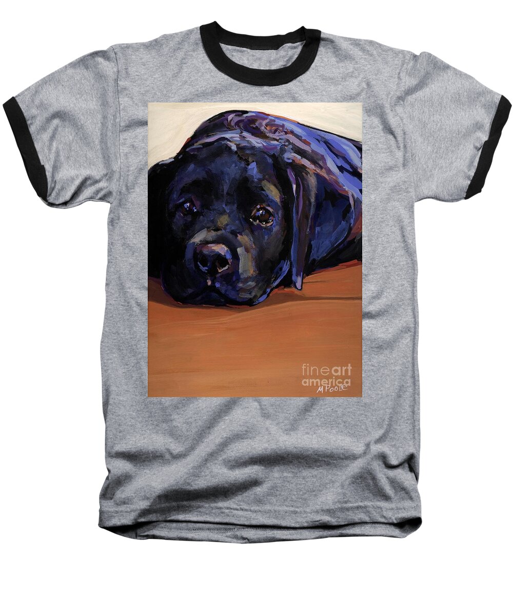 Labrador Retriever Puppy Baseball T-Shirt featuring the painting Eyes For You by Molly Poole
