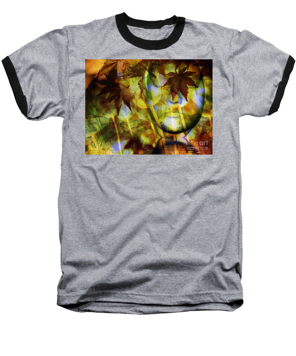 Face Baseball T-Shirt featuring the digital art Face In the Rock Dreams of Tulips by Elizabeth McTaggart