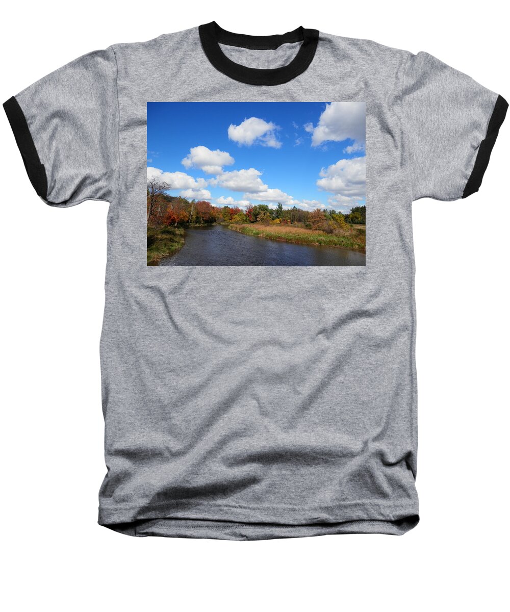 River Baseball T-Shirt featuring the photograph Fall at the Credit River by Pema Hou
