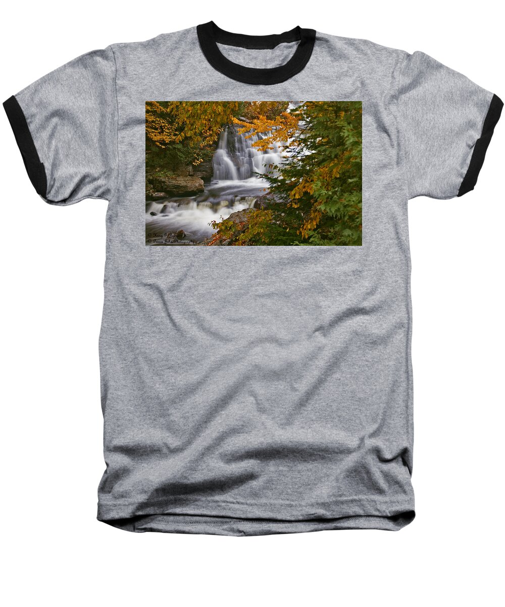 Waterfall Baseball T-Shirt featuring the photograph Fall In Fall - Chute Au Rats by Hany J