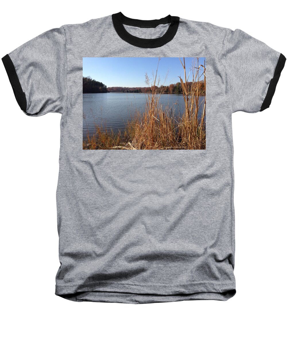 Creek Baseball T-Shirt featuring the photograph Fall on the Creek by Charles Kraus