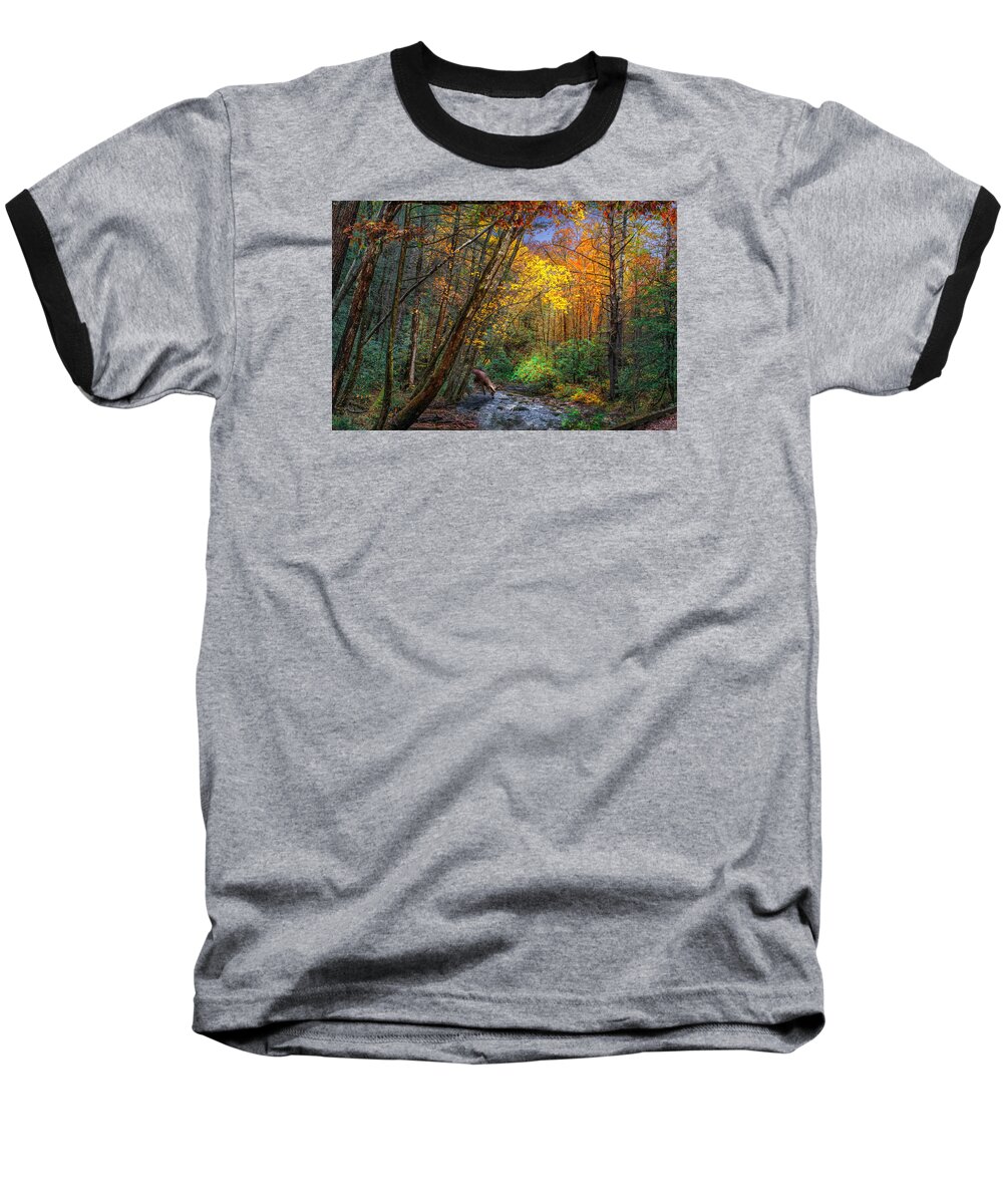 Solitude Baseball T-Shirt featuring the photograph Fall Solitude by Mary Almond