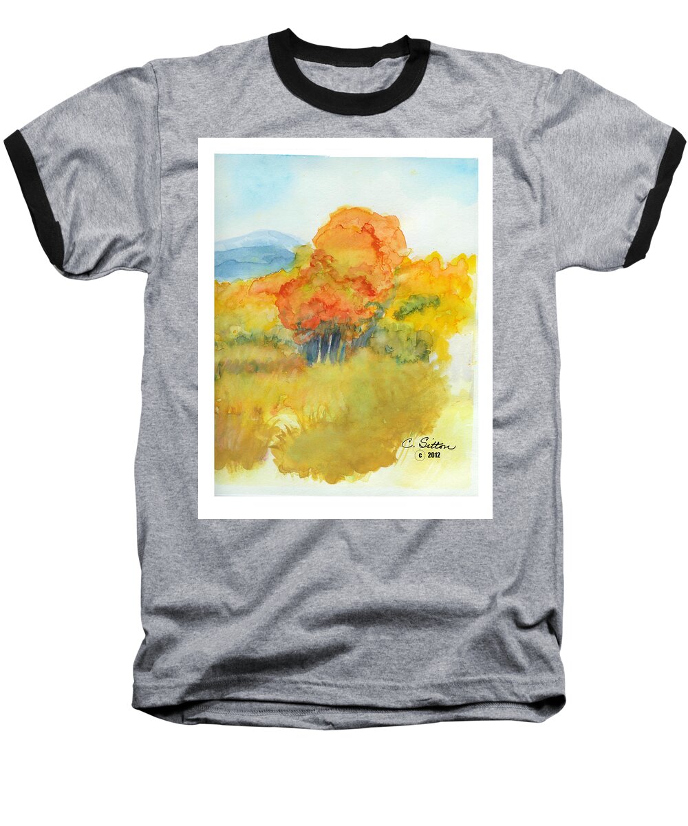 C Sitton Paintings Baseball T-Shirt featuring the painting Fall Trees 2 by C Sitton