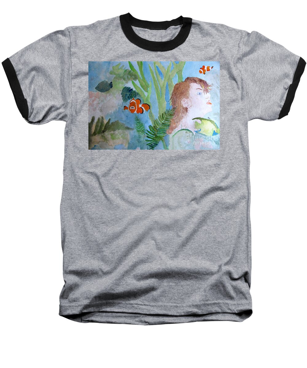 Water Baseball T-Shirt featuring the painting Fantasia 1 by Sandy McIntire