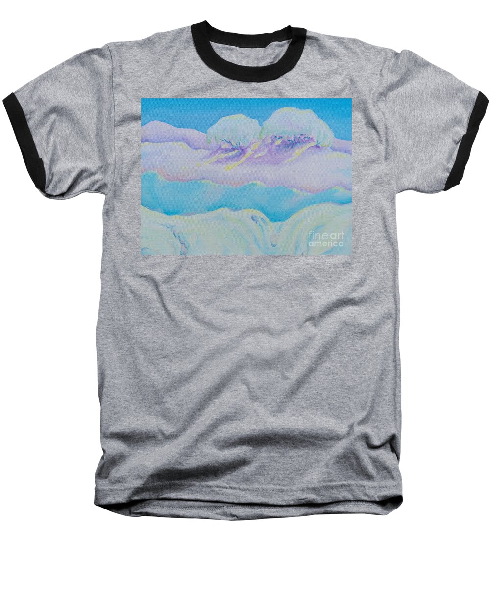 Acrylics Baseball T-Shirt featuring the painting Fantasy Snowscape by Michele Myers