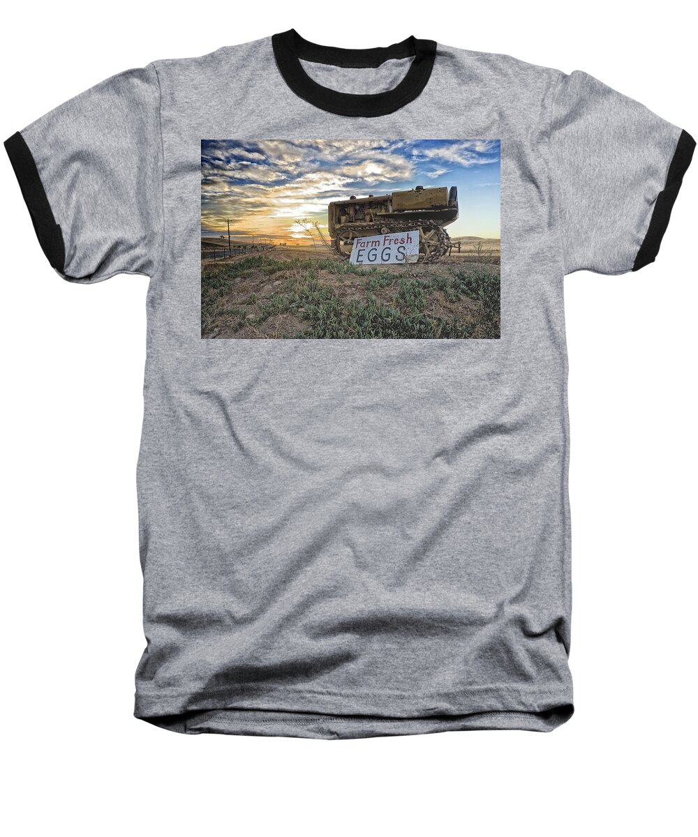 Tractor Baseball T-Shirt featuring the photograph Farm Fresh Eggs by Robin Mayoff