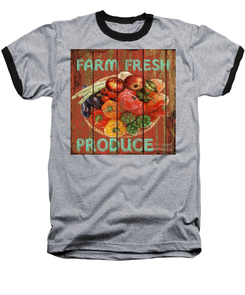 Digital Art Baseball T-Shirt featuring the mixed media Farm Fresh Produce by Jean PLout