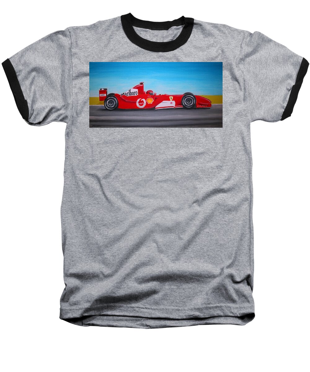 Car Baseball T-Shirt featuring the painting Fast Ferrari by Stacy C Bottoms